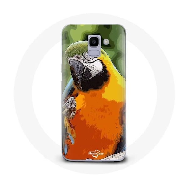 Coque för Samsung Galaxy A8 2018 Aras Papegoja Orange grön