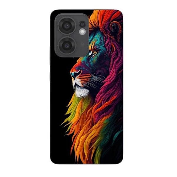 Coque Maniacase för Oppo Reno 13F Färgglad Majestätisk Lejon Svart