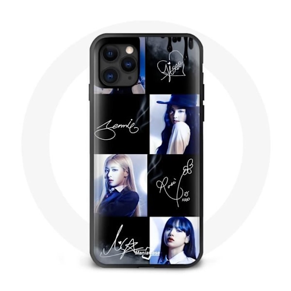 Coque Maniacase för Iphone 13 Pro Max Blackpink Signaturfoto Jennie Jisoo Lisa Rose - svart