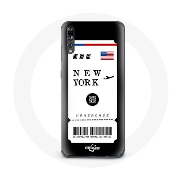 Coque - Huawei - P20 - Flygbiljett New York - Smidig - Syntetiskt skydd
