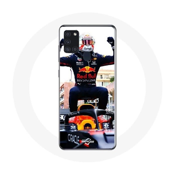 Coque Samsung Galaxy A21S Formule 1 Max Verstappen F1-förare svart röd och gul
