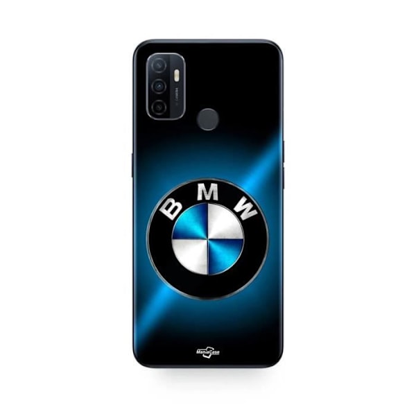 Coque Oppo A32 Logotyp BMW svart och blå glansig Maniacase