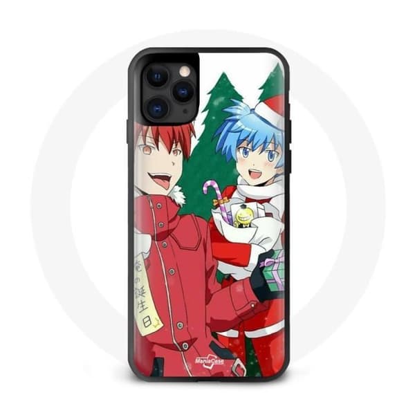 Cover til Iphone 12 - Maniacase - Assassination Classroom - Blød - Sort - Anime Jul