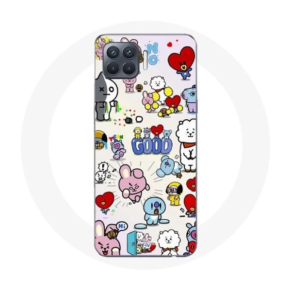 Skal för Oppo A93 BTS Bangtan Sonyeondan BT21 Van Tata Chimmy Cooky Rj Koya Mang och Shooky