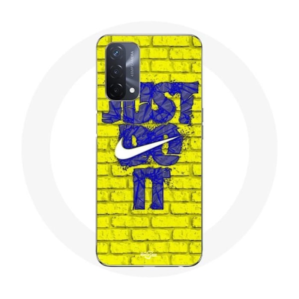 Coque Maniacase för Oppo A93 5G logotyp just do it färg blå front gul