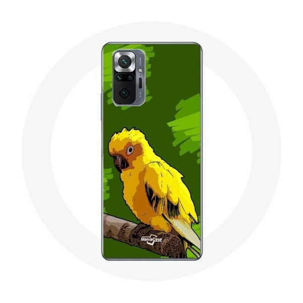 Skyddande fodral för Xiaomi Redmi Note 10 Pro Grön bakgrund med gula undulater