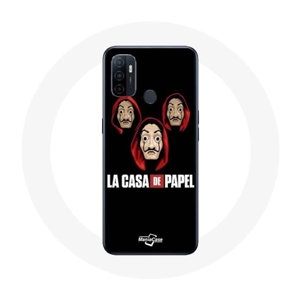 Coque - La casa de papel - Oppo A53 - Mjuk - Svart - Mask och Logotyp