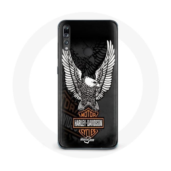 Coque - Harley Davidson - Huawei P30 Lite - Blød - Sort - Ørn Logo