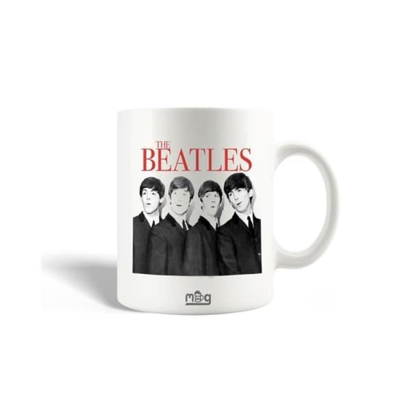 Mugg i keramik - The Beatles - Röd - 30cl - Diskmaskinssäker - Mixad Vit