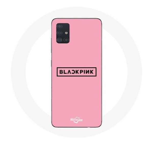Coque för Samsung Galaxy A71 Blackpink K-pop-grupp Logotyp Rosa Bakgrund