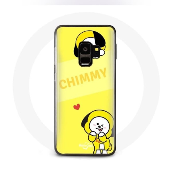 Coque för Samsung Galaxy S9 Plus BTS Bangtan BT21 Chimmy Jimin Gul Bakgrund