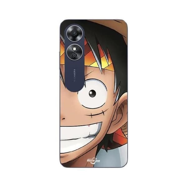 Coque - Maniacase - Oppo A17 - Blød - Sort - Monkey D. Luffy - One Piece