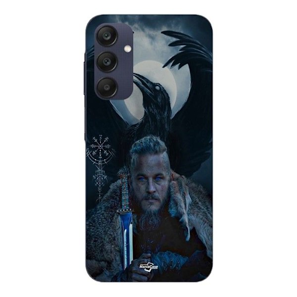 Coque - Maniacase - Samsung Galaxy A25 - Svart - Mjuk - Vikings Ragnar Lothbrok Ravn