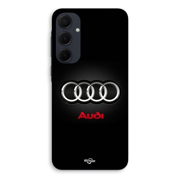 Coque för Samsung Galaxy A35 Audi-bilens logotyp i grått och rött Maniacase Svart