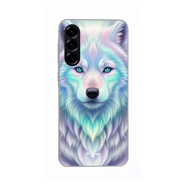 Coque - Maniacase - Galaxy A26 - Silikon - Mjuk - Vit varg med lila reflekt. Svart