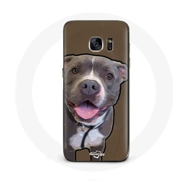 Coque Samsung Galaxy S7 Hund Pitbull Vit Grå