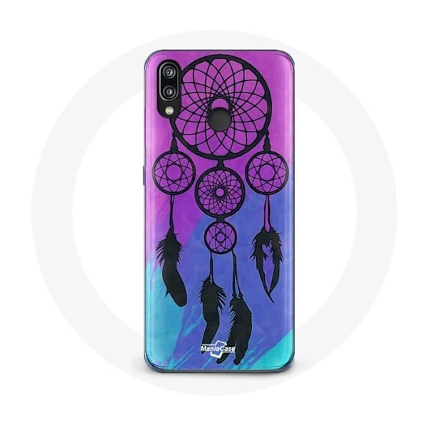 Coque för Huawei P20 Lite Dröfangare Svart Blå och Lila Bakgrund