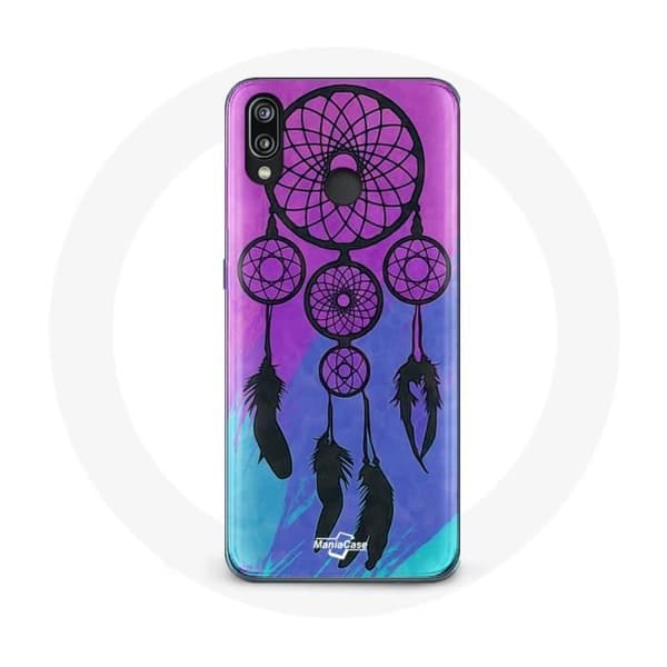 Cover til Huawei P20 Lite Drømmefanger Sort Blå og Lilla Baggrund
