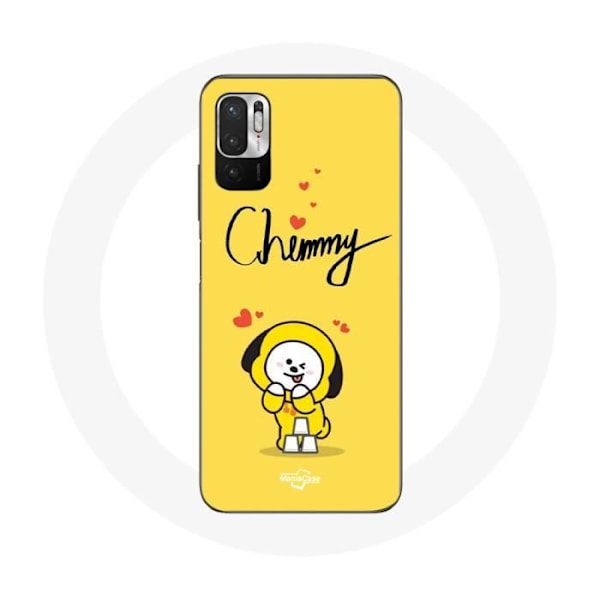 Coque för Xiaomi Redmi Note 10 5G BTS Bangtan Gossar BT21 Chimmy Jimin Gul Bakgrund