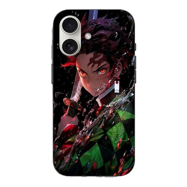 Coque Iphone 16 - Demon Slayer - Tanjiro Kamado - Souple - Noir - Manga Anime