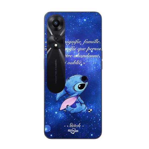 Coque för Oppo A78 5G - Maniacase - Stitch Disney - Mjuk - Svart - Fin