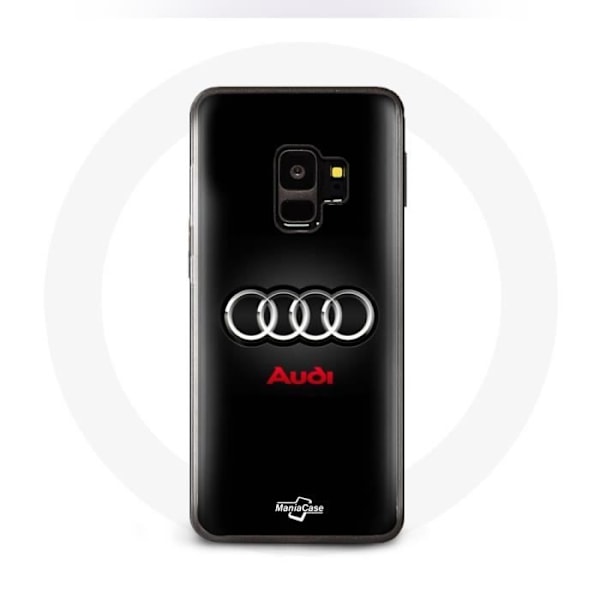 Coque för Samsung Galaxy S9 plus Audi Logotyp Metall svart bakgrund