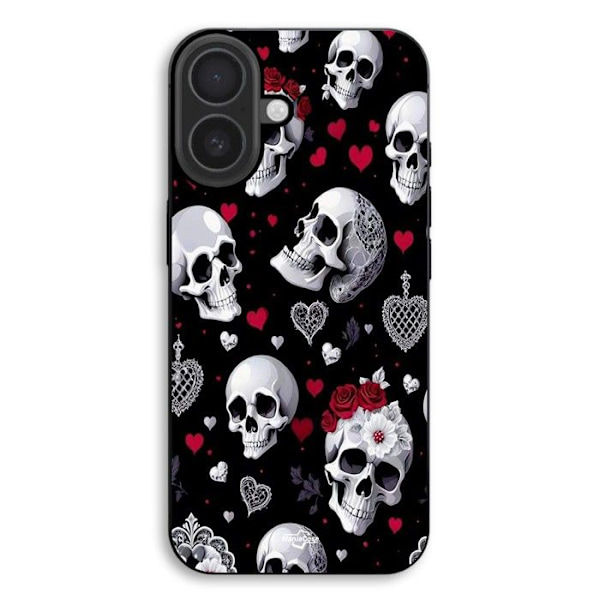 Cover til iPhone 17 Dødningehoved og hjerter