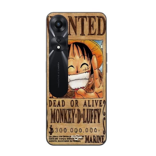 Coque - Maniacase - Oppo A78 5G - One Piece Wanted Poster - Mjuk - Svart