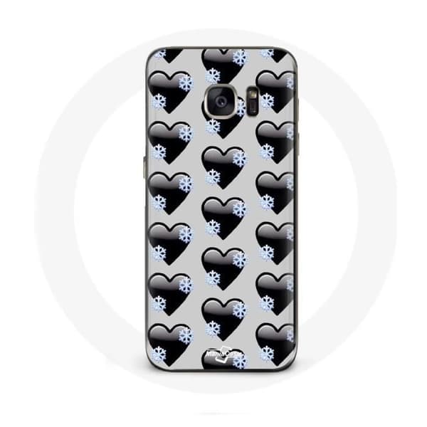 Cover til Samsung Galaxy S6 edge med sorte hjerter