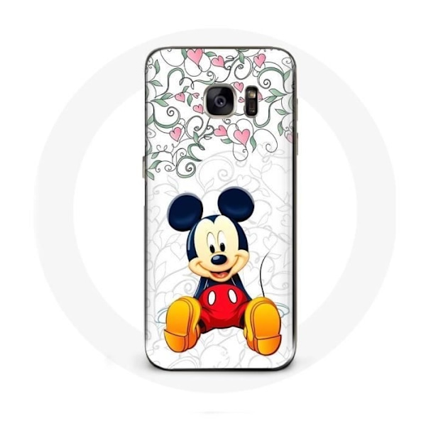 Coque för Samsung Galaxy S6 edge Mickey Mouse Blommor Hjärta