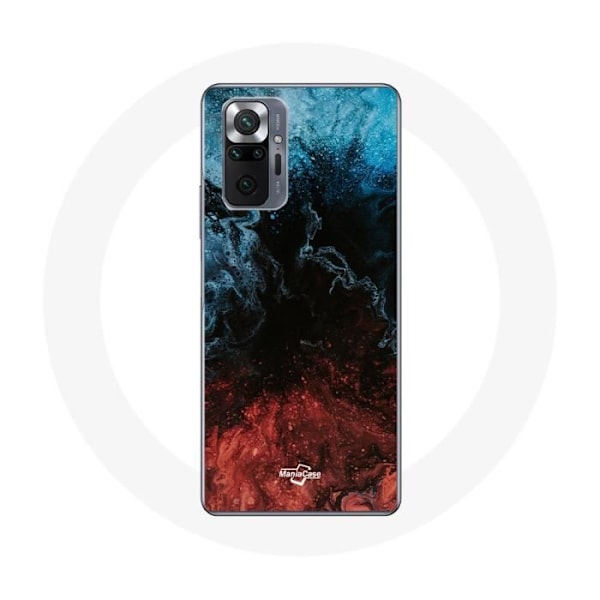 Skal till Xiaomi Redmi Note 10 Pro med abstrakt röd, svart och blå textur