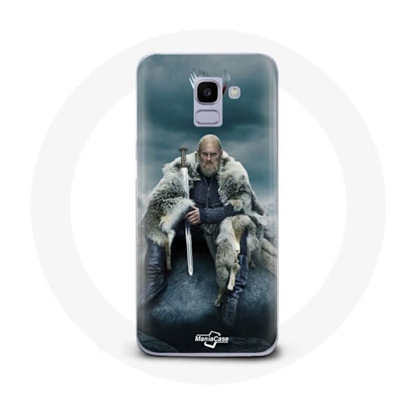 Coque - Vikings - Galaxy A8 2018 - Mjuk - Skydd - Ragnar Lothbrok logotyp V Svärd Grå