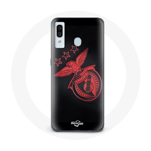 Coque - Maniacase - Samsung Galaxy A20 - Svart - Mjuk - Benfica-mönster Svart
