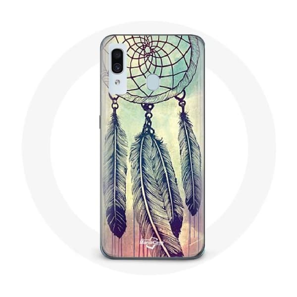 Coque pour samsung galaxy A40 Attrape rêve coloré marron