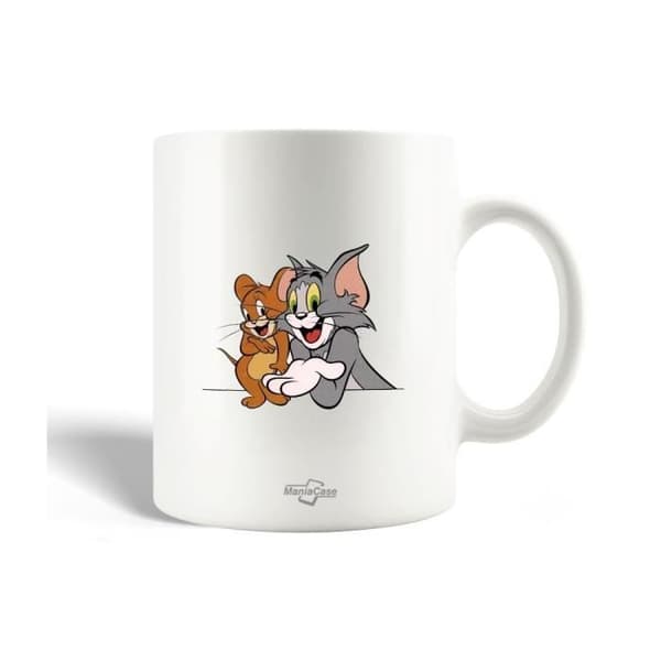 Mugg - Tom och Jerry - Keramik - 30cl - Vit - Diskmaskin vänlig