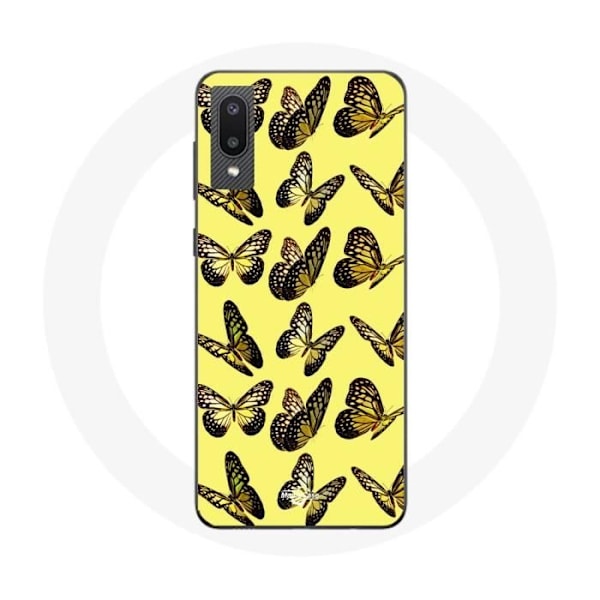 Skal för Samsung Galaxy A02 Fjärilar Gul Bakgrund