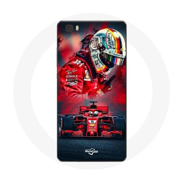 Coque för Huawei P8 Lite Formel 1 Sebastian Vettel F1-förare Röd