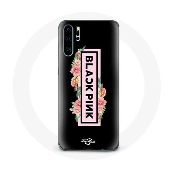 Cover til Huawei P30 Pro Blackpink K-pop Gruppe Logo Sort Rosa Sort Baggrund