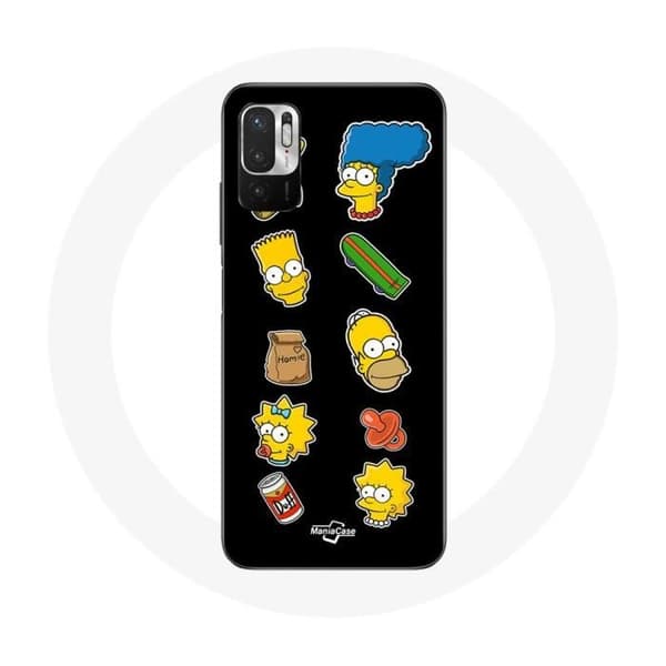 Coque Xiaomi Redmi Note 10T 5G Simpson-tarrat mustalla taustalla