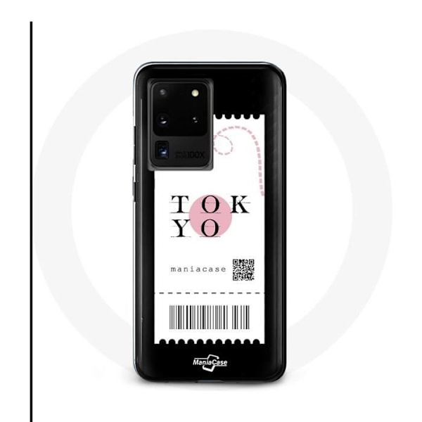 Coque - Samsung - Galaxy S20 Ultra - Mjuk - Svart - Flygbiljett Tokyo Japan
