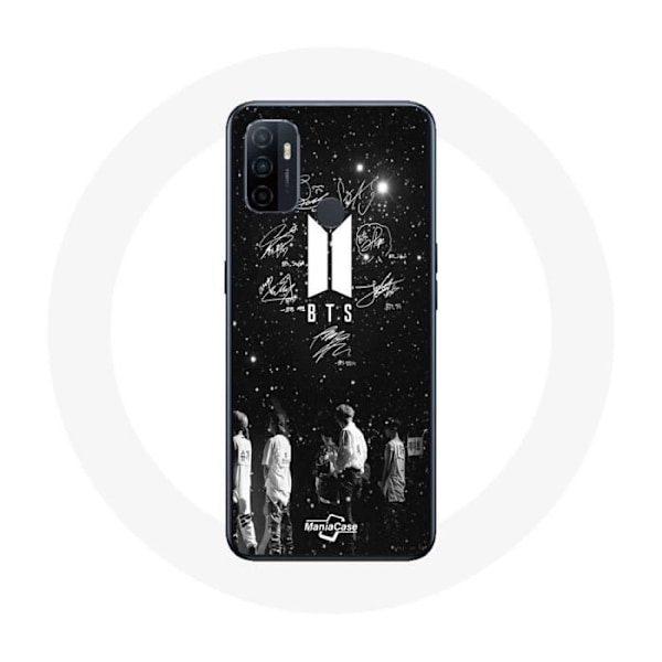 Coque - Maniacase - Oppo A53 - BTS Signaturmedlemmar - Mjuk - Svart