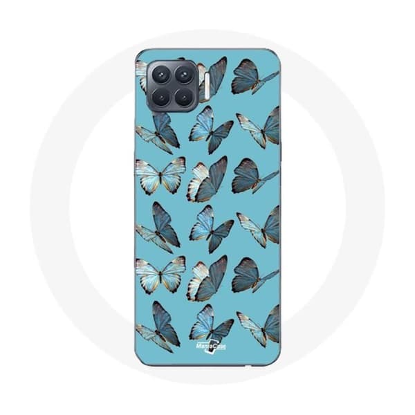 Coque - Oppo - A93 - Blød - Sommerfugle - Blå Blå