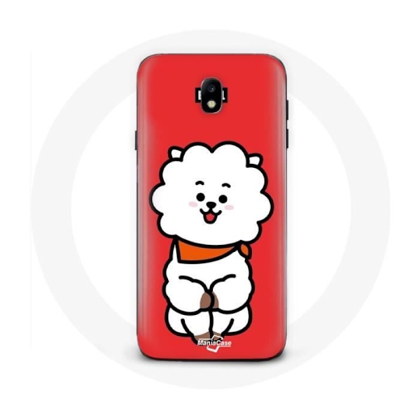 Skal till Samsung Galaxy J5 2017 BTS Bangtan Boys BT21 RJ från Jin Röd Bakgrund