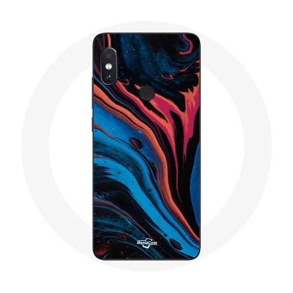 Cover til Xiaomi Redmi Note 5 Pro Abstrakt tekstur blå sort rød