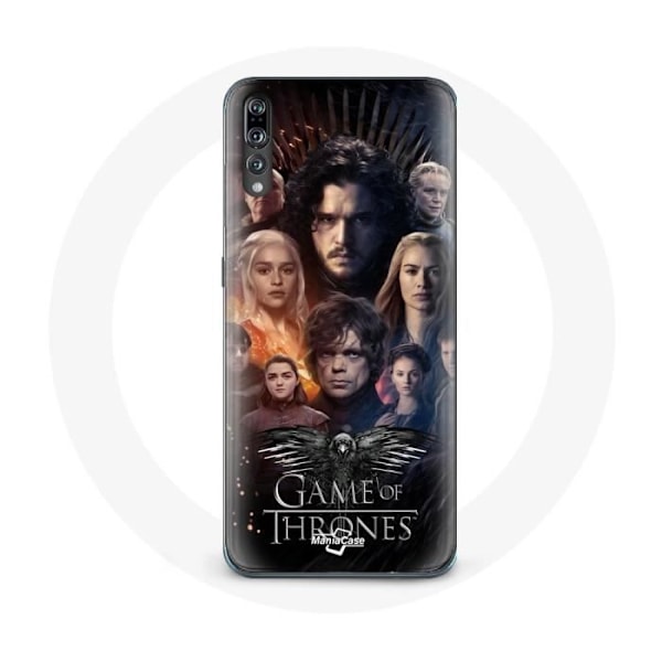 Coque för Huawei P20 Game of Thrones Säsong 8 Järntronen Affischen med Crew Logotyp Örn Gr