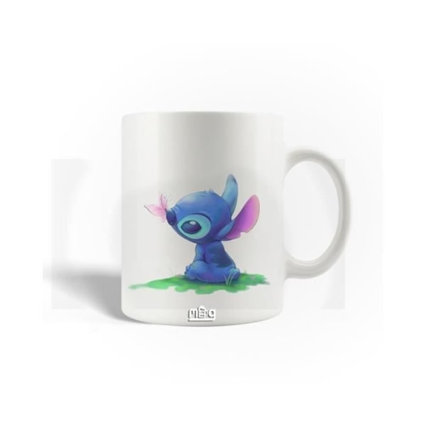 Mugg i keramik Lilo och Stitch rosa fjäril