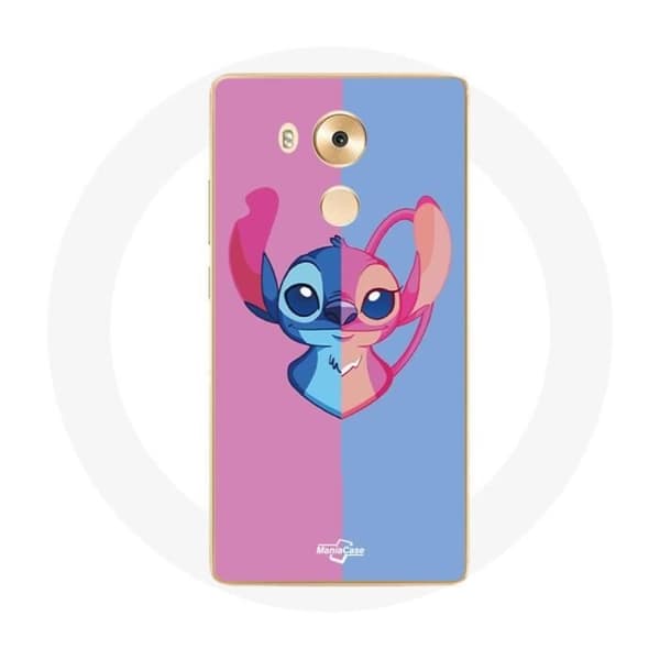Cover til Huawei Mate 8 Stitch og engel blå rosa