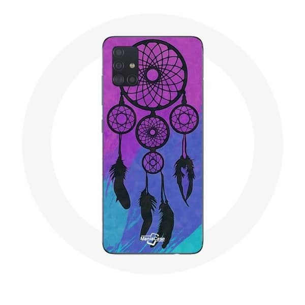 Cover til Samsung Galaxy A71 Drømmefanger Sort Blå og Lilla Baggrund