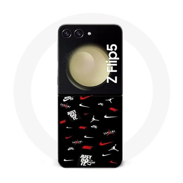 Coque Samsung Galaxy Z Flip5 Nike Jordan vit vit bakgrund svart
