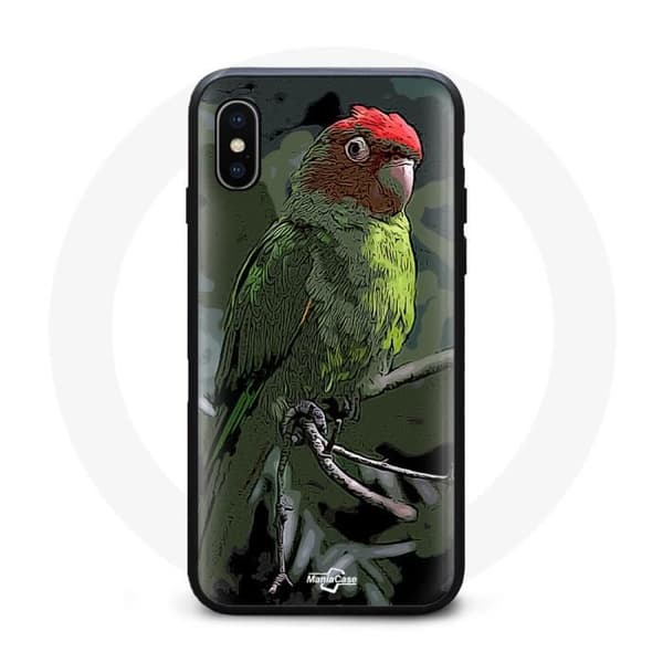 Coque - Pionus - Iphone XS Max - Blød - Rød - Grøn röd grön